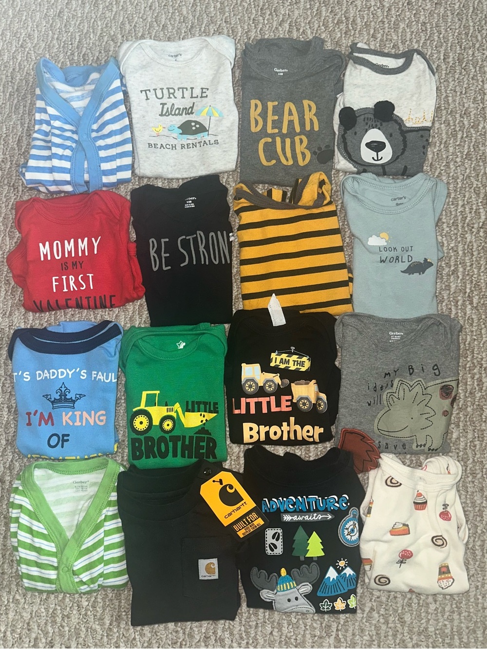 Onsie Bundle with Brand New Carhartt Black Long Sleeve Infant Bodysuit